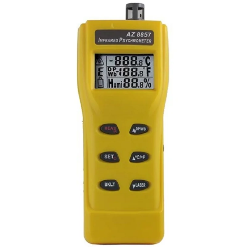 AZ8857 Multi-function infrared non-contact thermo-hygrometer  dew point wet bulb temperature meter fast and accurate measurement