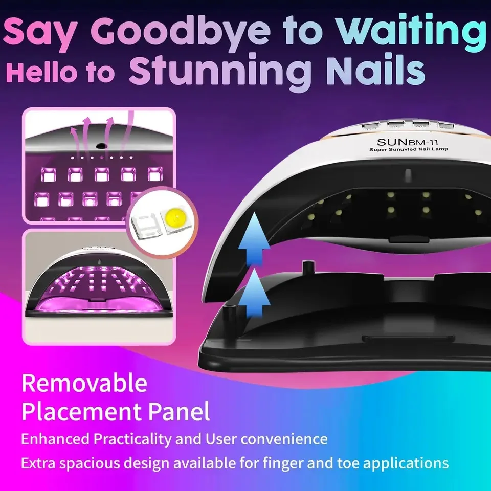 66LEDs Powerful Nail Dryer UV LED Nail Lamp For Curing Gel Nail Polish With Motion Sensing Manicure Pedicure Salon Tool