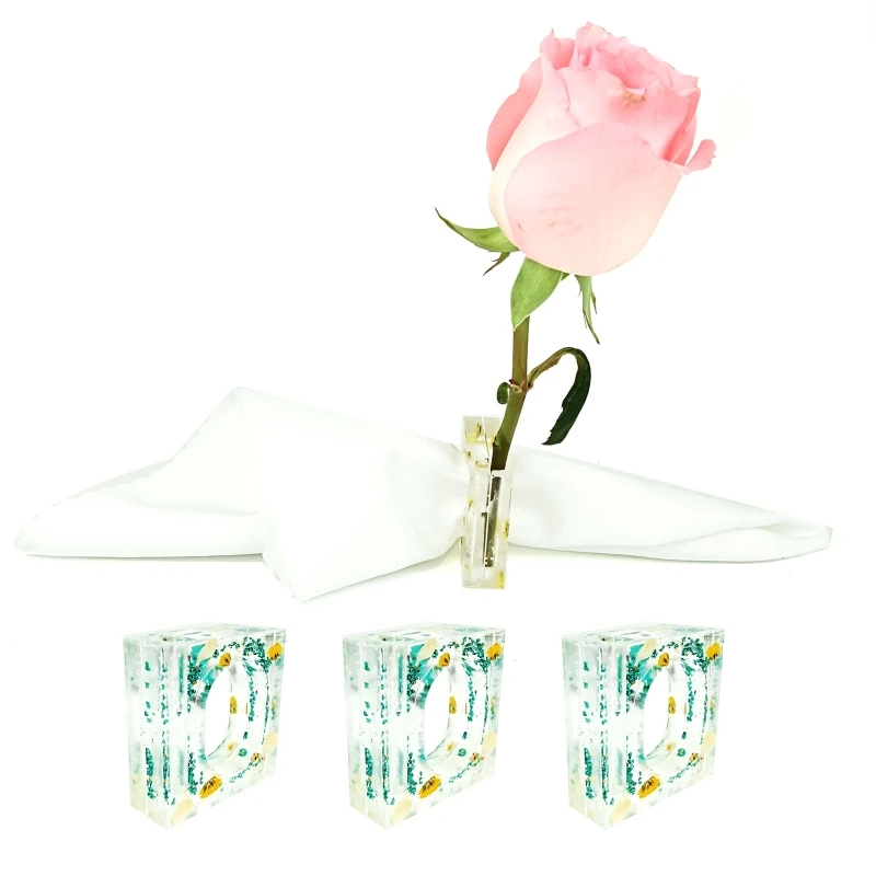 E0BF Napkin Ring Resin Silicone Mold Epoxy Napkin Holder Mould for DIY Craft