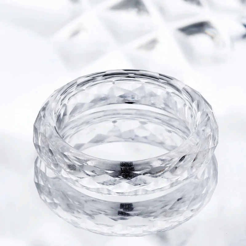 خاتم إصبع بحلقة اكسيد الالمونيوم الأبيض من Lab Grown مناسب للارتداء اليومي #2