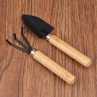 2Pcs 3Pcs Family Gardening Tool Set Flower Plant Spade Small Rake Hand Kit Tools Wood Handle