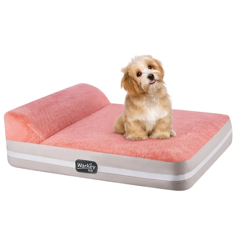 Warkey Pet Sofa Solid Orthoedic Memory Foam Luxury Pet Bed Washable Large Cushion Dog Bed with Non-slip Bottom