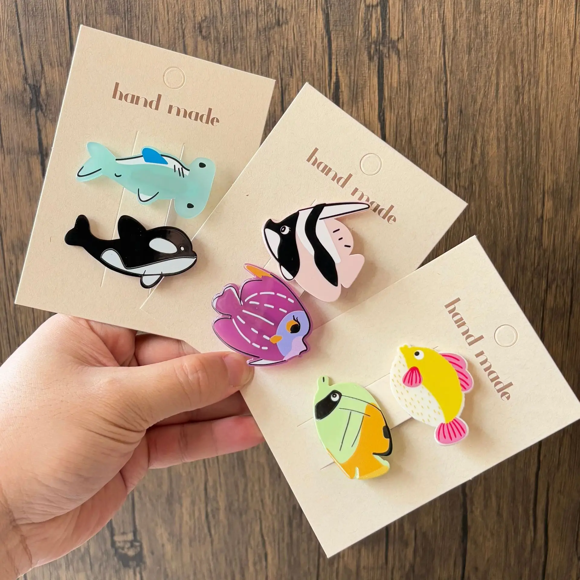 Cute Cartoon Small Fish Bangs Clip Summer Vacation Duckbill Clip Seaside Styling Accessories Acrylic Headwear for Women Girls