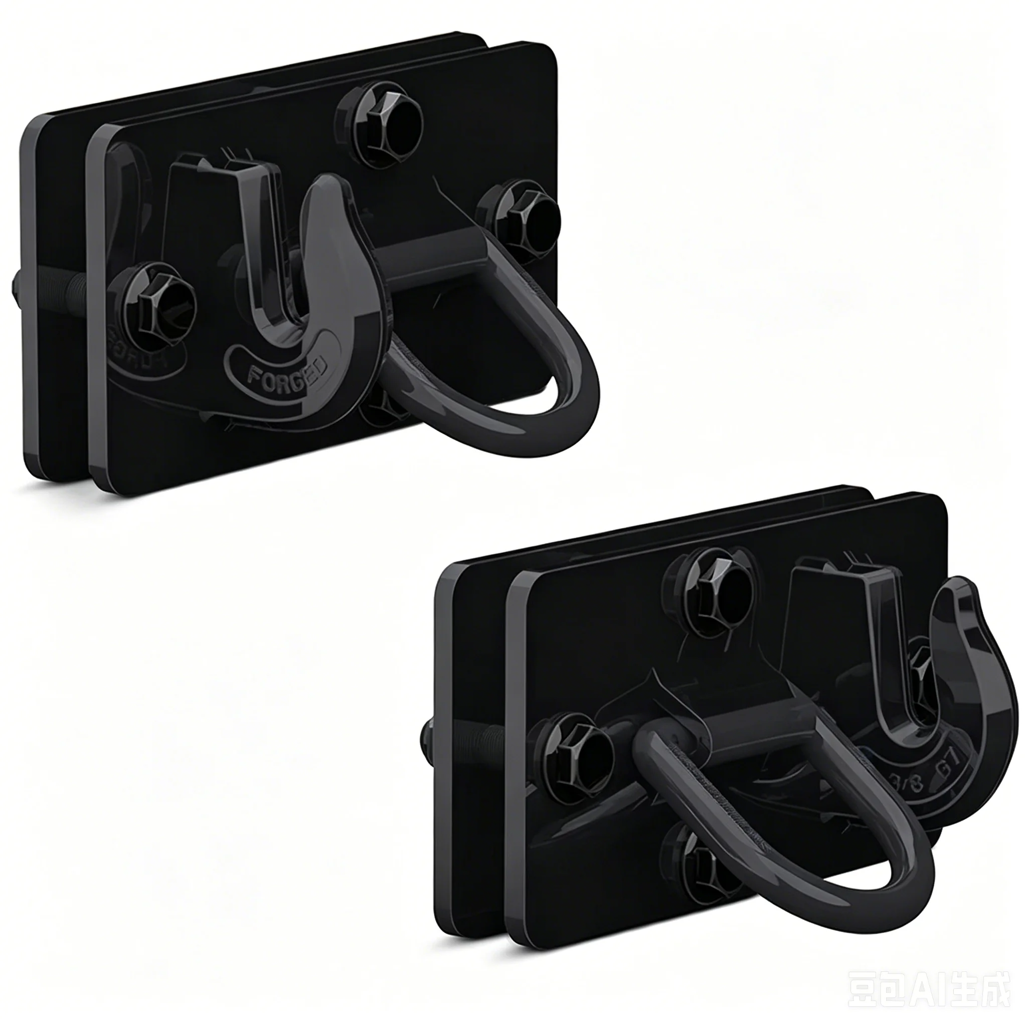 2 Pack Tractor Bucket Hooks with Tie Down Ring Hook Tow Hook Mount with Backer Plate for Tractor Bucket RV UTV Truck 15000 lbs