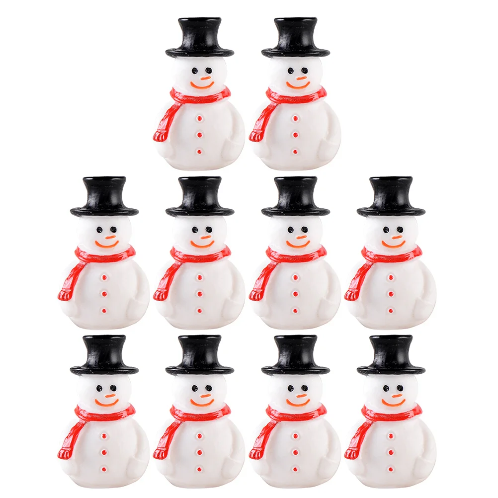 

10Pcs Resin Snowman Ornaments Mini Christmas Decor for Micro Landscape Home Office Room Decor Holiday Seasonal Decoration