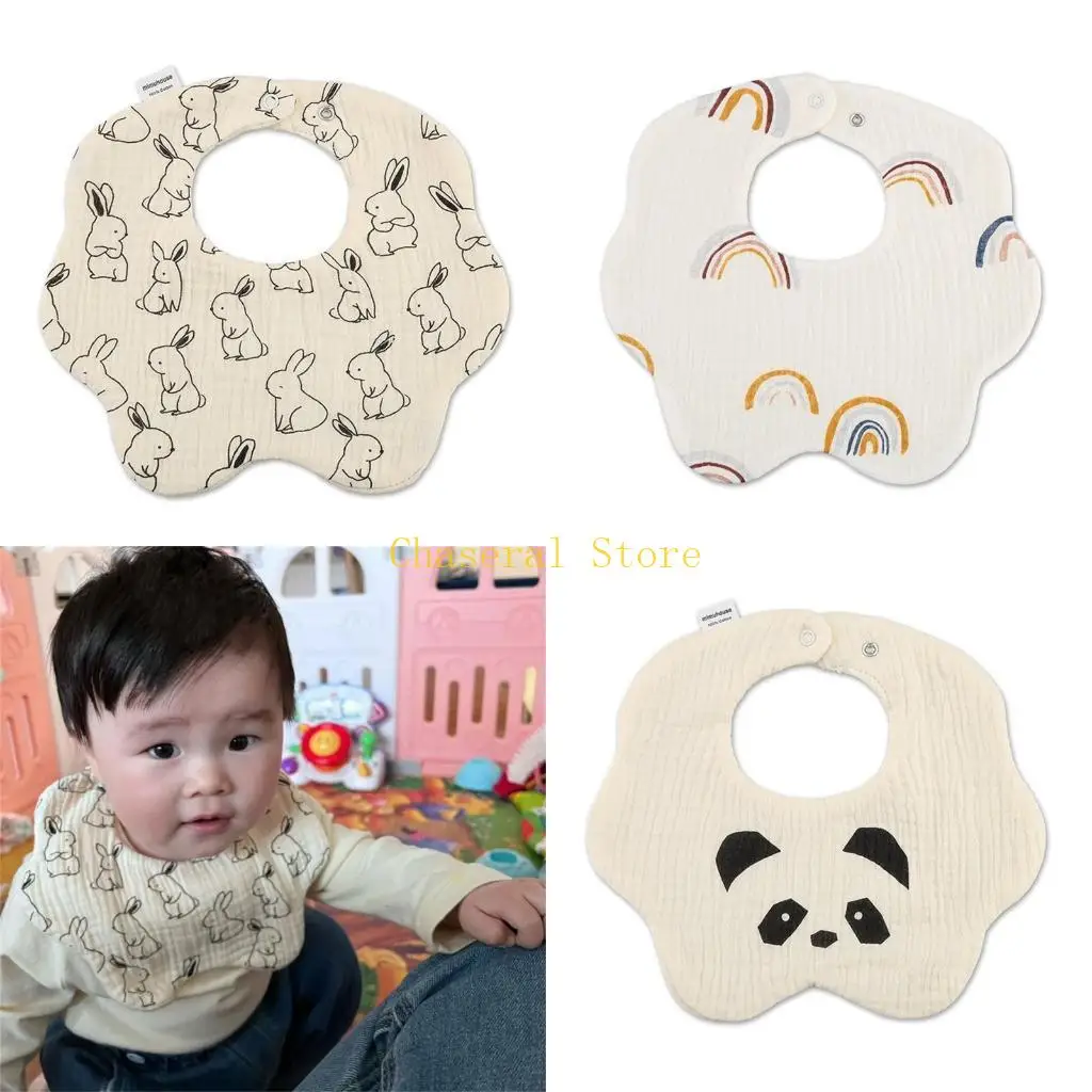 

E7ce Cartoon Baby Bib Cotton Hetkables Burp Clate 360 ​​Вращающаяся обертывание для девочек -мальчиков едят и пускают подарочные