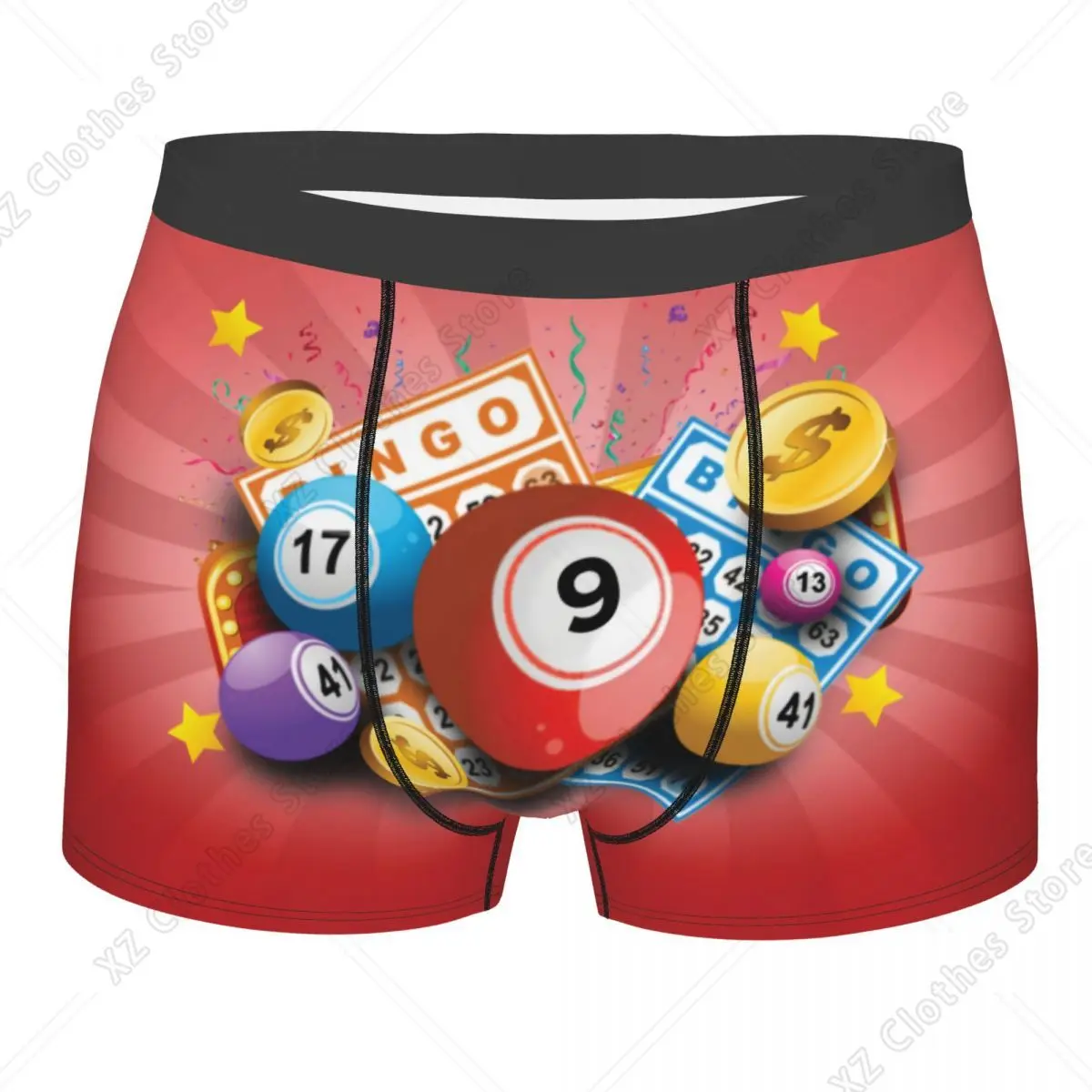 Custom Hot Game Bingo Underwear Men Print Boxer Shorts Panties Briefs Breathable Underpants