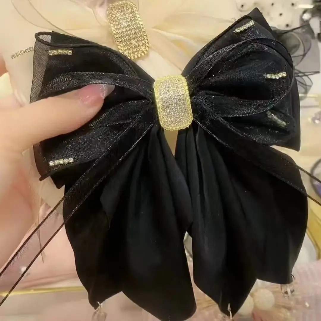 New Fabric Rhinestone Crystal Hairpin Butterfly Bow Hair Clips for Women Fashion Wedding Headpiece Korean Hair Accessories