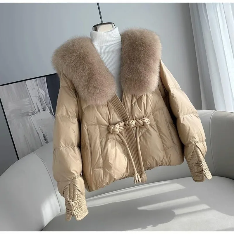 Fur Jacket Short Plush European Down Jacket Women's High-end Women's Clothing National Fashion New Fashion Loose Bread Jacket