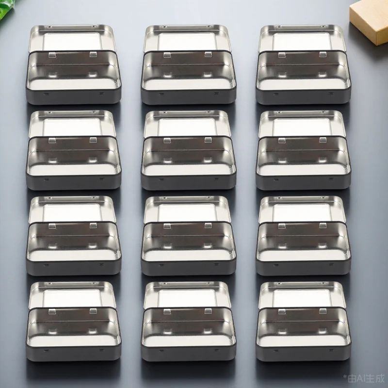 

12Pcs USB Drive Storage Boxes Tinplate Case Organizer Window Design Durable for Keys Jewelry Candy Small Item Storage