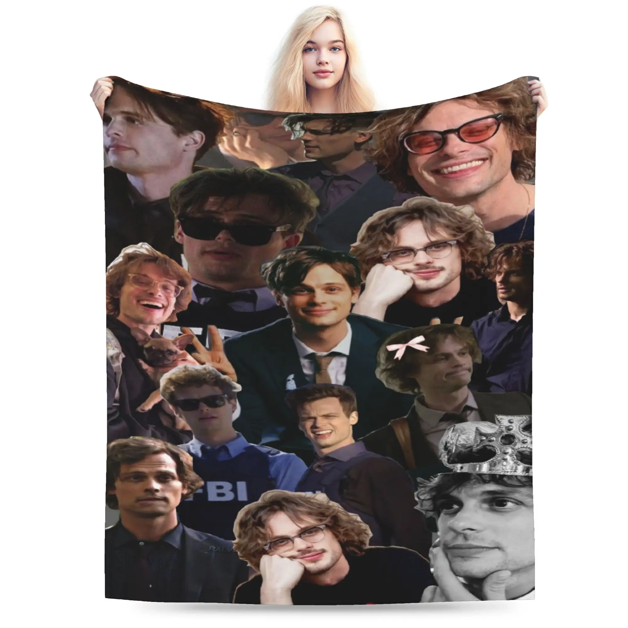 Matthew Gray Gubler Collage Blanket  Super Warm Fluffy Plush Throw Blanket For Child Home Decor Flannel Bedspread Bed Cover