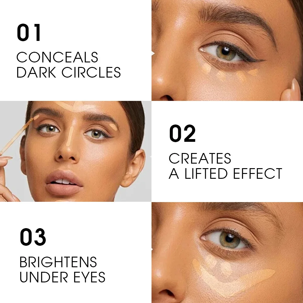 保湿アイコンシーラークリーム – しわ、クマを隠す – 長時間持続する防水処方