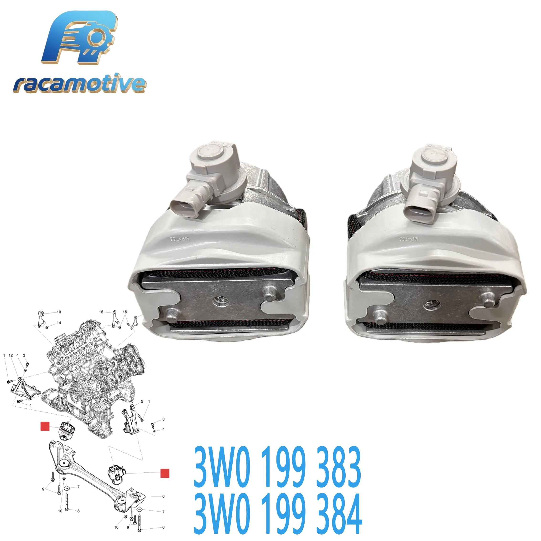 3W0199383 3W0199384 Suitable for Bentley Continental GT Continental GTC V8 4.0T Engine Mount Bracket. view 4