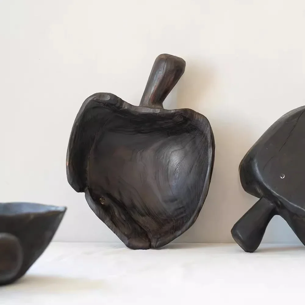 

Solid wood landscaping tray retro camphor wood fruit basket household high-end decorative ornament storage display plate fruit