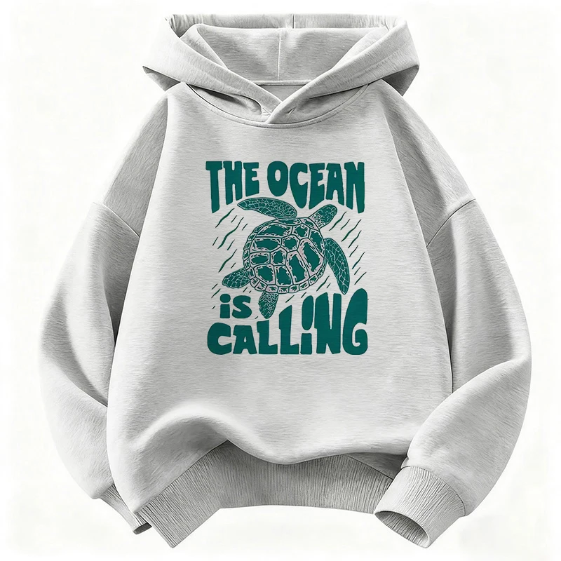 Fashion Sea Turtle Girls Hooded Kids Design Children's Sweatshirt Cute Hoody for Boys Girls Casual Hoodies for Spring