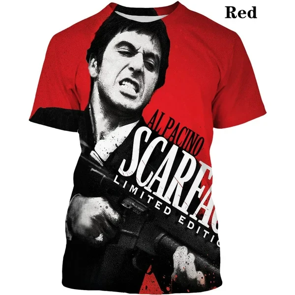 

Hot Classic Movie Scarface Tony Montana Print 3D T-shirt Male Summer Fashion Men Women Cool T-shirts Street Hip-hop Clothing Top