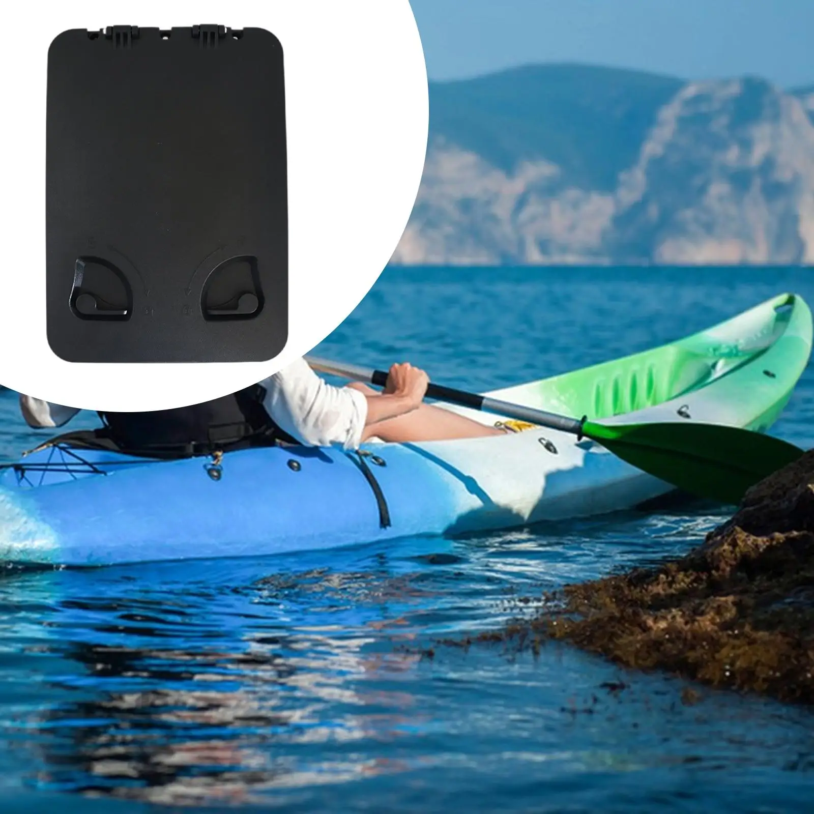 

Sturdy Boat Hatch Cover Black Rectangular Non Slip Access Lid for Kayak Storage Compartment