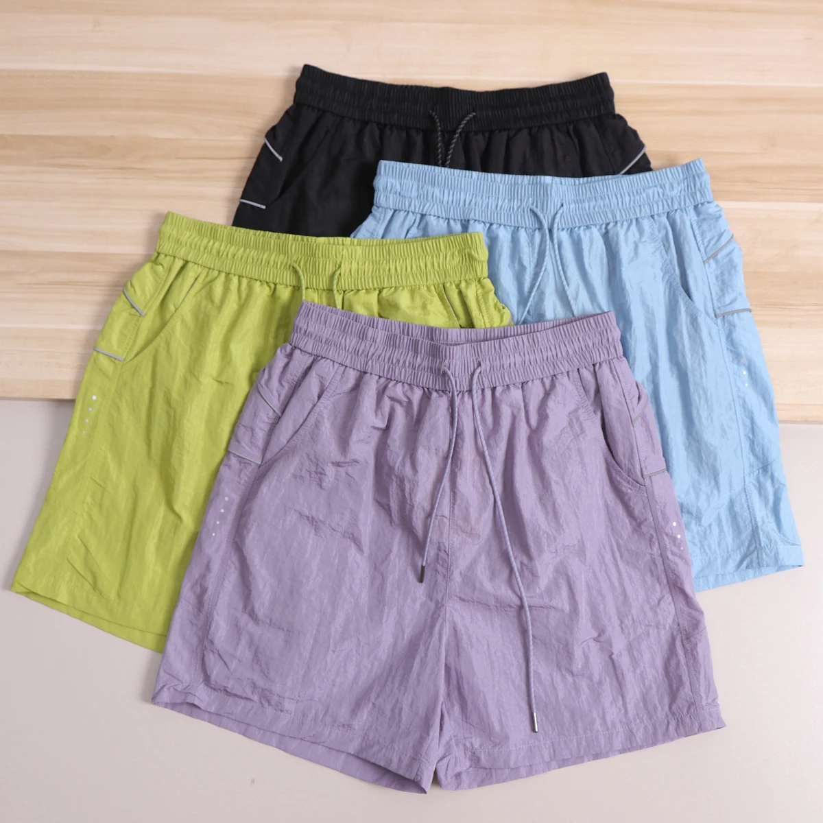 

Outdoor Nylon Shorts Men's Breathable Quick Dry Water Resistant Metal Texture Summer Functional Hiking Shorts Unisex