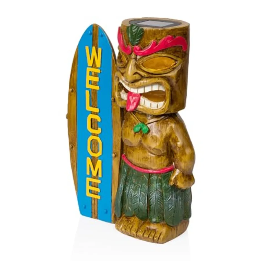 

Solar-Powered Tiki Statue with Lights for Garden Outdoor Decoration 12 H Multicolor Solar Tropical Design