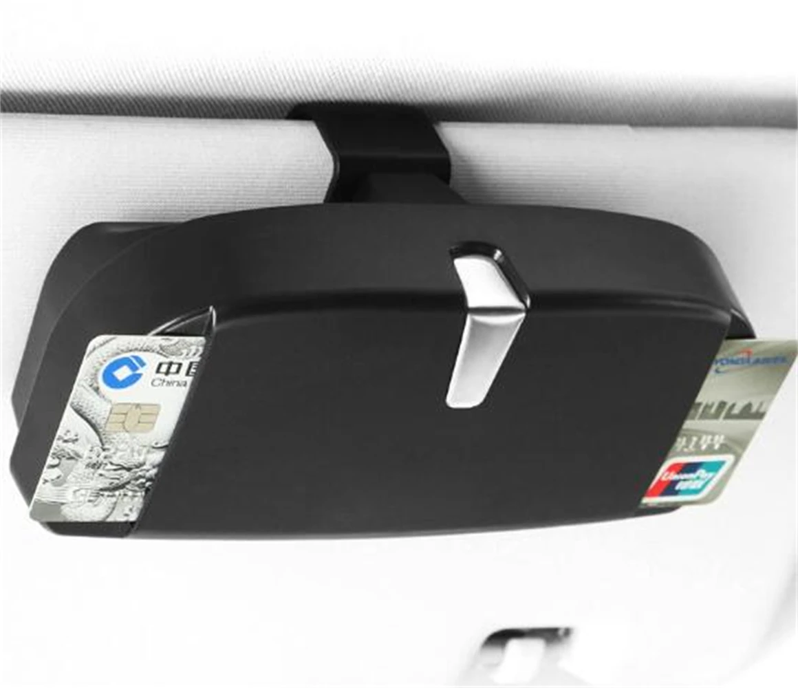 Universal 4 colors 17x10x9.5CM Car Sun Glasses Holder Sunglasses Eyeglass Storage Box Case Grey