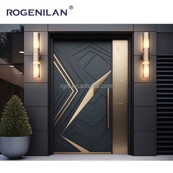 유럽 스타일 주택용 방탄 현관문, 독특한 주조 알루미늄 현관문