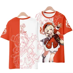 2024 New Summer Anime Game 3D Printing Loose Comfortable Breathable O Collar Shirt Street Harajuku Casual T-shirt Clothing