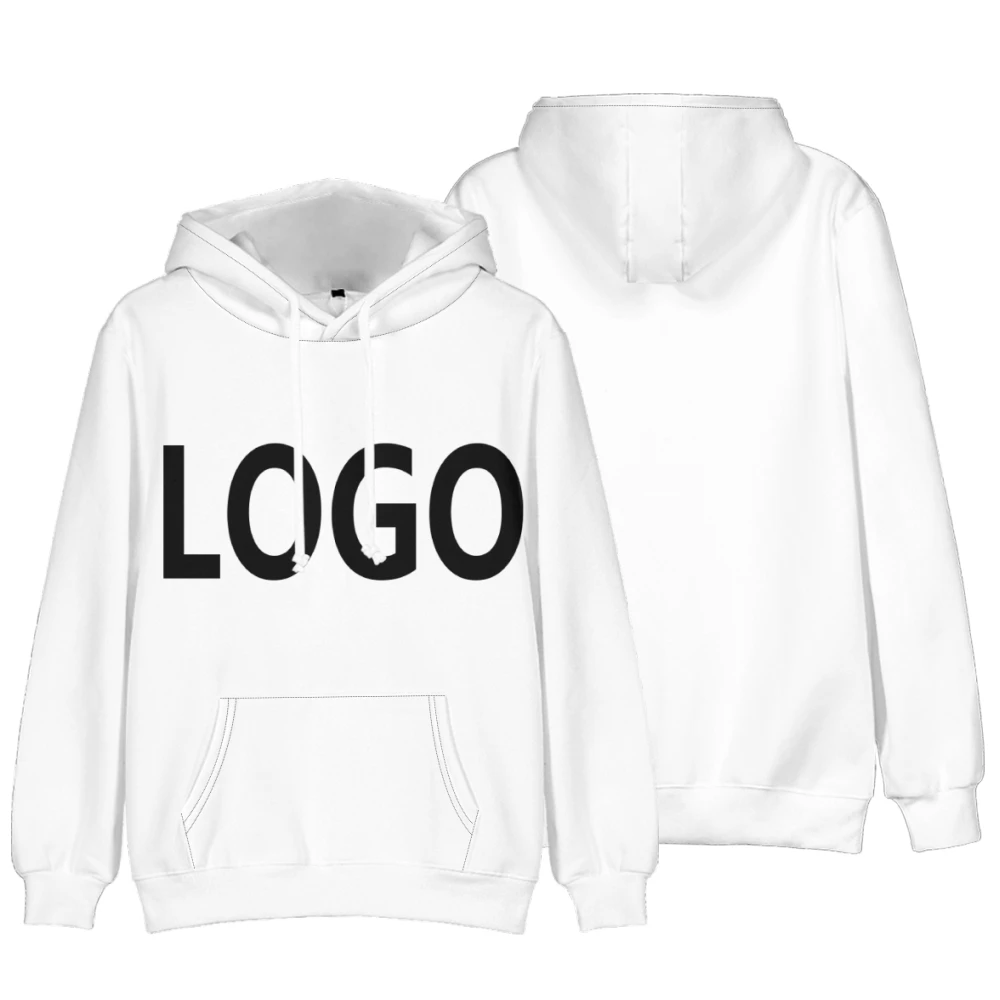 

Round neck hooded sweatshirt customized pattern logo can be used as team uniform