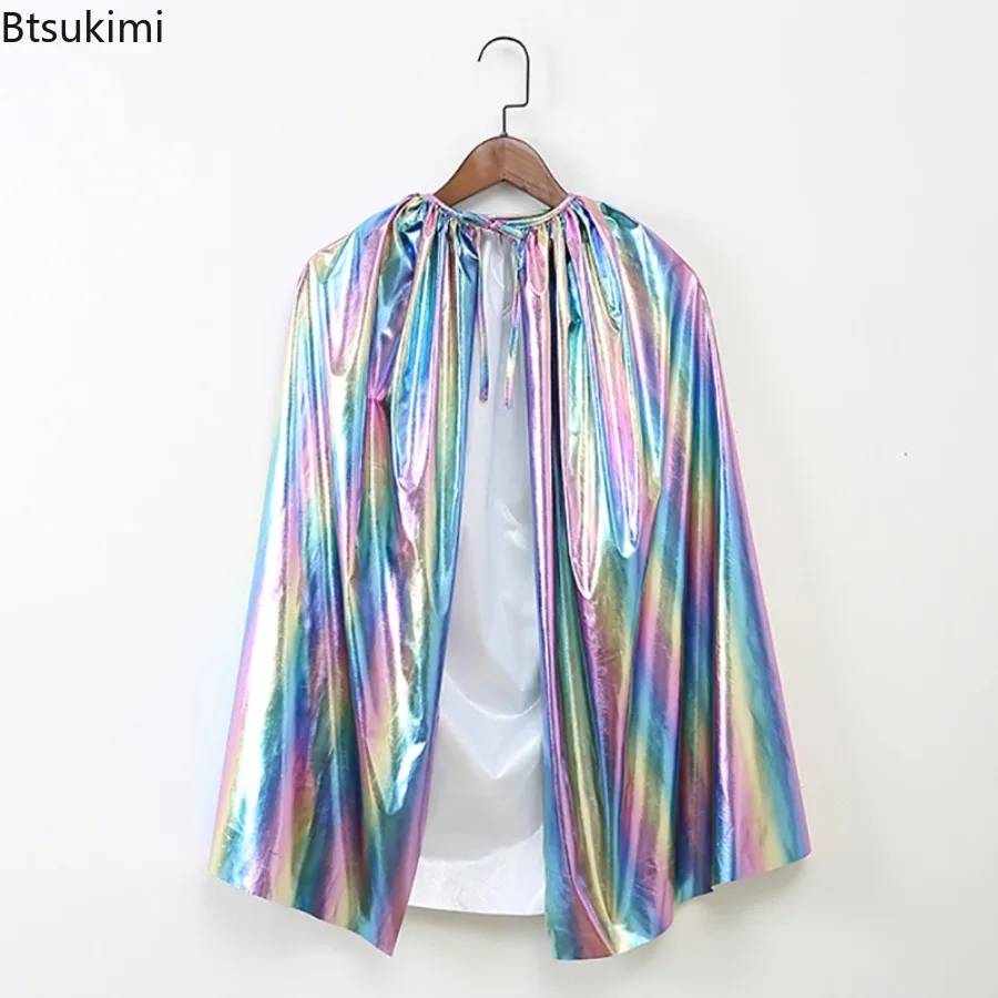 Capa infantil arco-íris, capa de halloween brilhante, king prince, traje infantil, festa de aniversário, cosplay