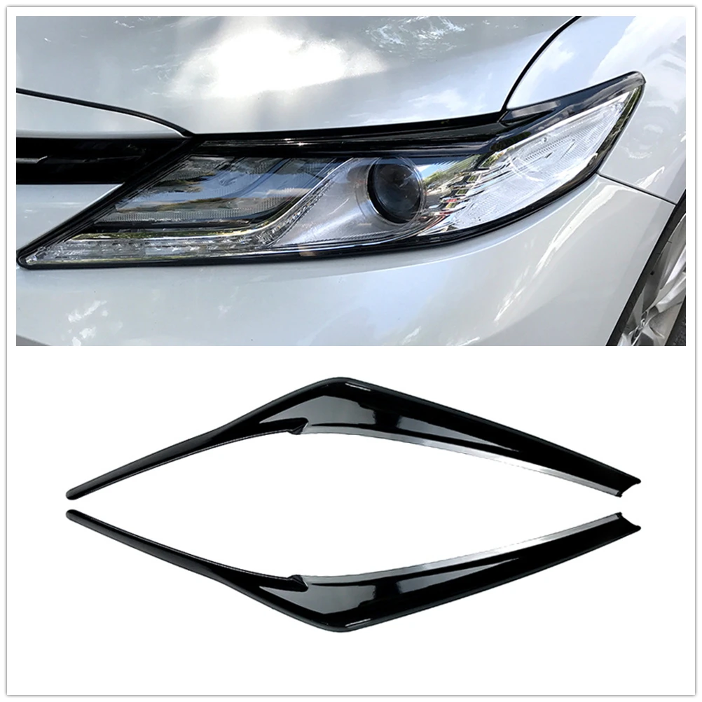 

Front Head Lamp Light Cover Brow For Toyota Camry LE XLE SE XSE All Models 2018-2023 Headlight Eyelid Headlamp Eyebrow Lid Trim