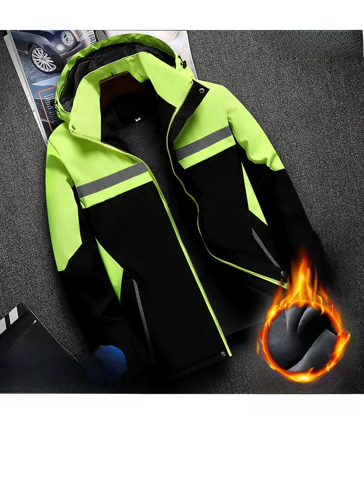 

Men's Winter Thiened Fce Lined Windproof Waterproof Wear Resistant Jaet Outdoor Busin Casual Long Sve Coat