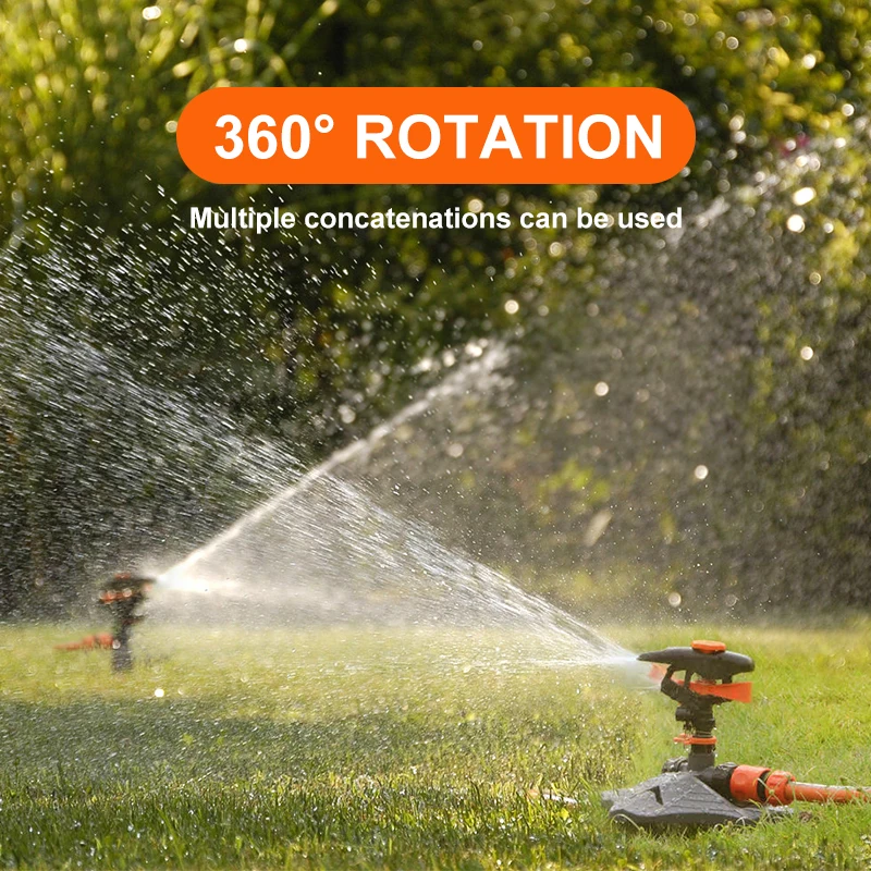 360 Degree Automatic Rotating Garden Sprinkler,Upgraded Lawn Sprinkler,Large Area Coverage Irrigation Grass Water Sprayer System