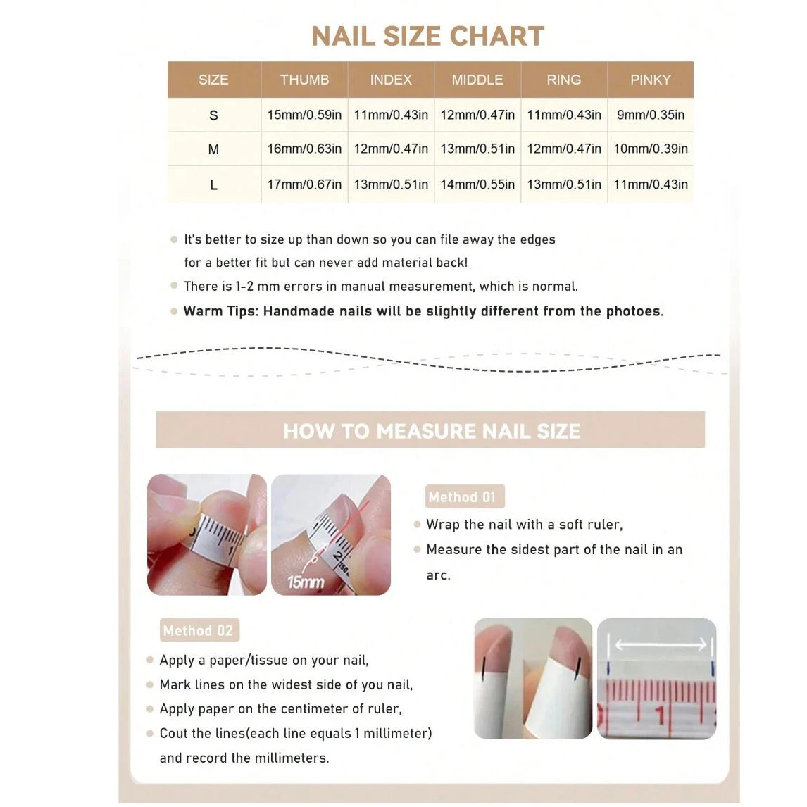 10 Stück 3D Blumen Goldperlen Handgemachte Press-On Nägel Nude Pink French Almond Künstliche Nägel M/S/XS Tragbare Falsche Fingertips – Detail 7