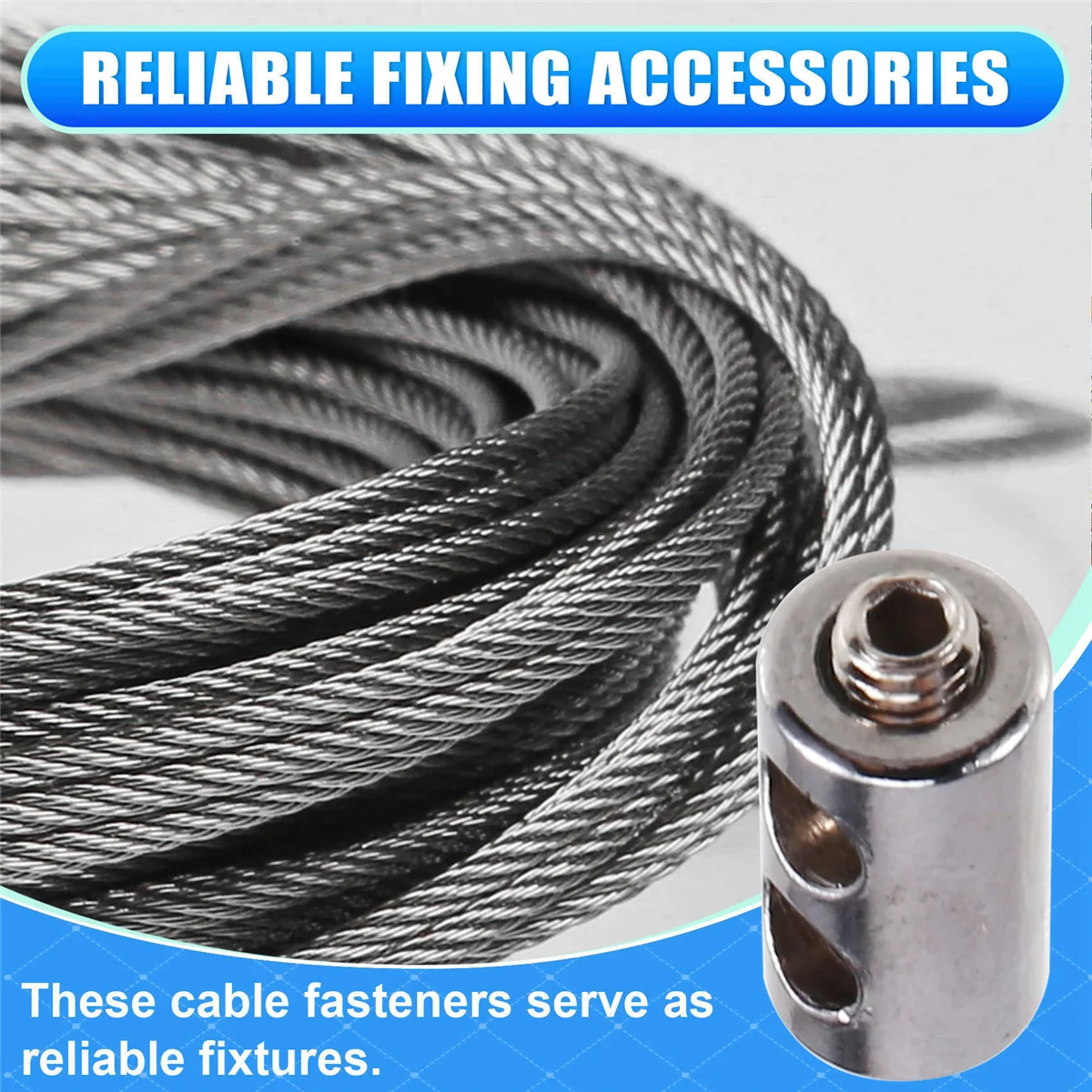 

AA98 50PCS for 2-3mm Wire Rope Clip Clamp Cable Fastener Adjustable Screw Copper Metal Fixture Sling Fixing Accessories