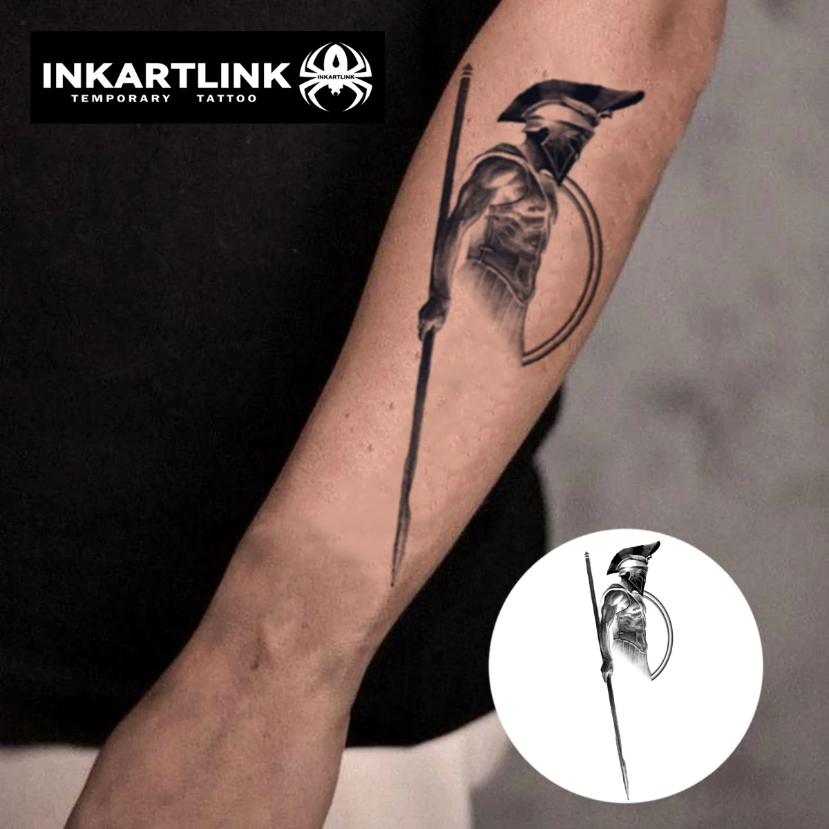 Hoplite Temporary Tattoo,Lasts To 15 Days New Technology Magic Waterproof Semi Permanent Sticker,For Performance Parties.