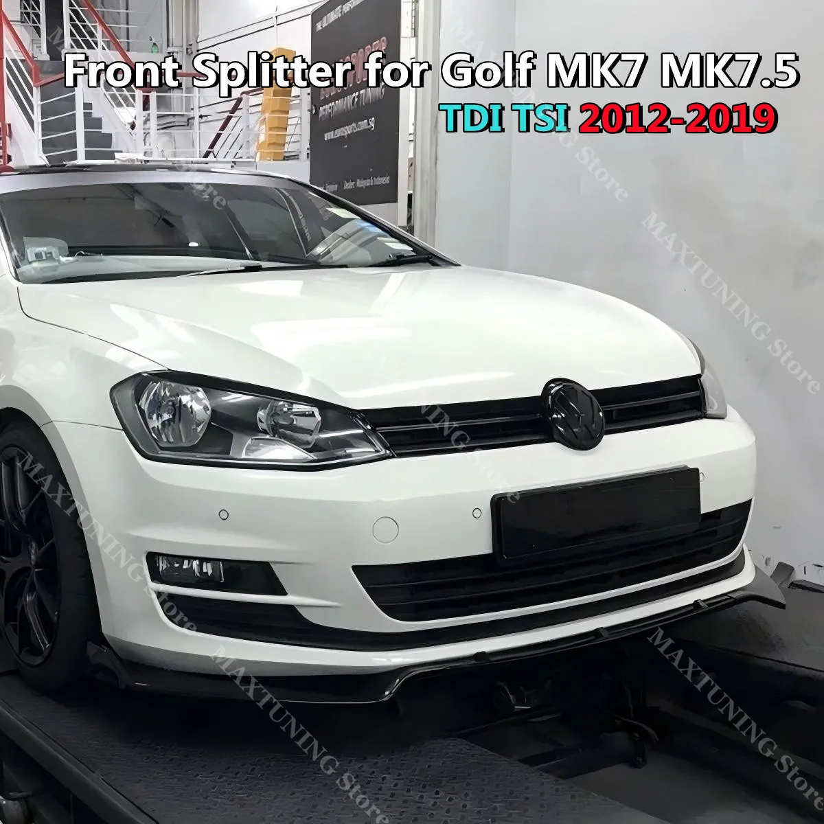

For VW Golf VII MK7 MK7.5 TDI TSI Base Model 2012-2019 Front Bumper Lip Spoiler Splitter Diffuser Retroft Bodykits Tuning Parts