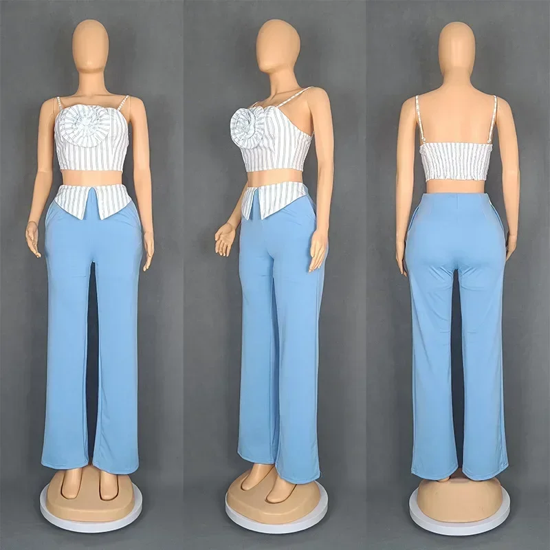 

Африканская одежда из 2 предметов для женщин, летний африканский топ без рукавов, длинные брюки, одинаковые комплекты, одежда Dashiki, африканская одежда M-2XL