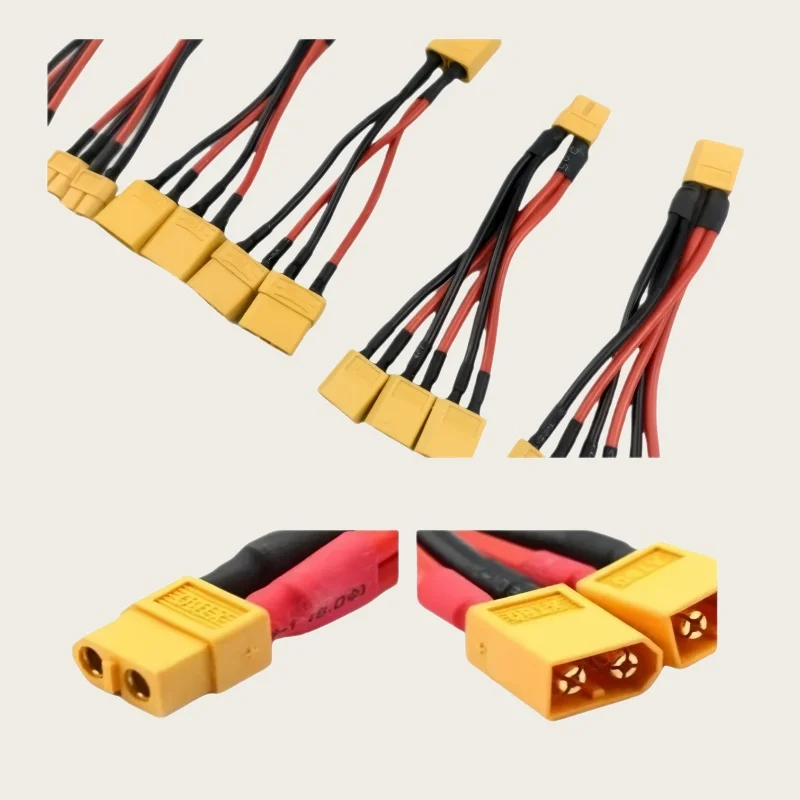 10CM 14AWG Silicone Wire XT60 T-Plug Y Splitter Cable Male Female Parallel Battery Connector Extension for Lipo Charger Motor