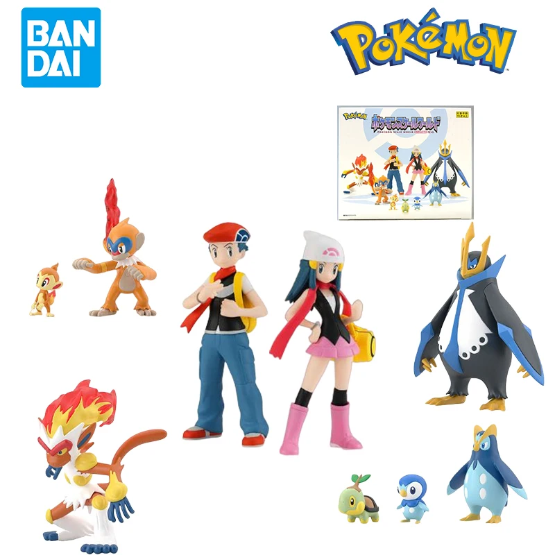 Original Bandai POKEMON Scale World Sinnoh Region Dawn Lucas Anime Figure Model Toys for Boys Girls Birthday Gifts Collectible