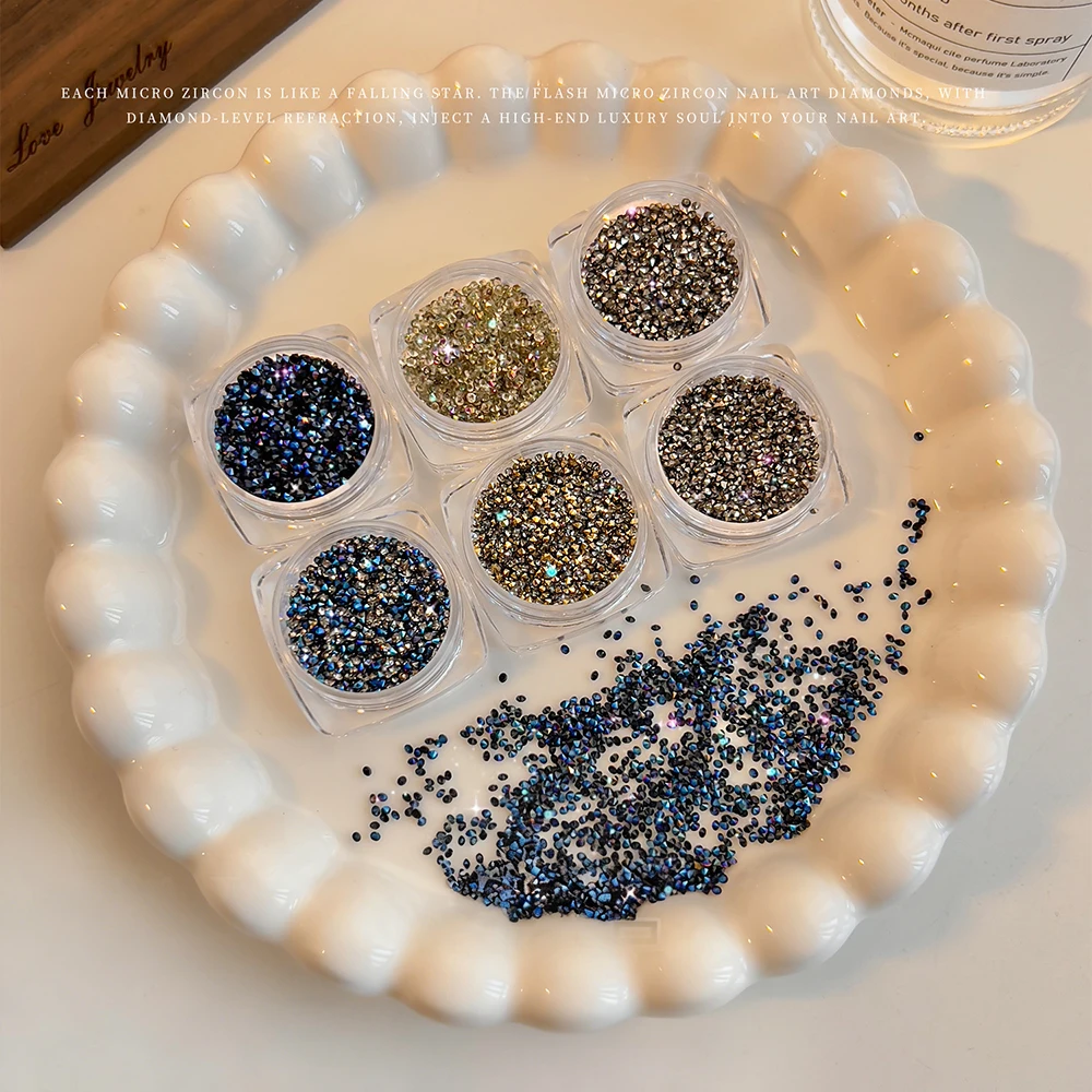 1 pot de perles de Caviar à paillettes magiques, strass pour ongles, cristaux Micro Pixie 3D à fond pointu, décorations pour Nail Art, accessoires pour Nail Art