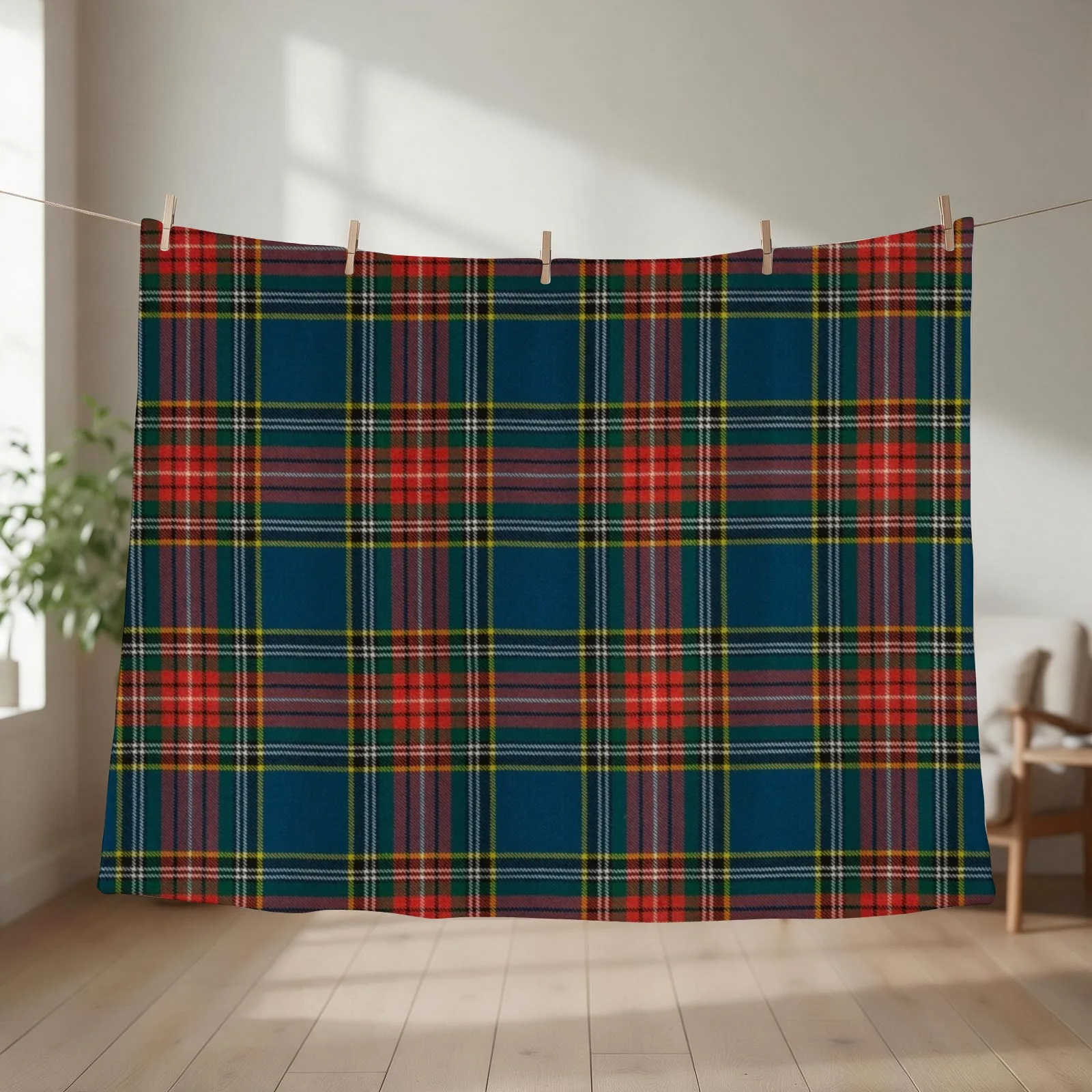 MacBeth Scottish Tartan Throw Blanket couch cozy soft plush fuzzy picnic outdoor blanket