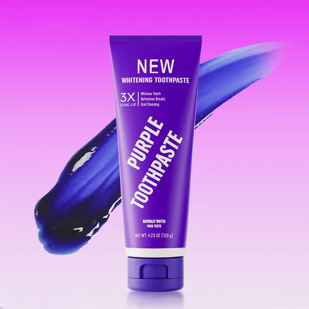 3X Purple Essence Toothpaste Cleaning Instant Bright White Toothpaste 120g Bright White Dental Paste Unique Tone-Up Technology