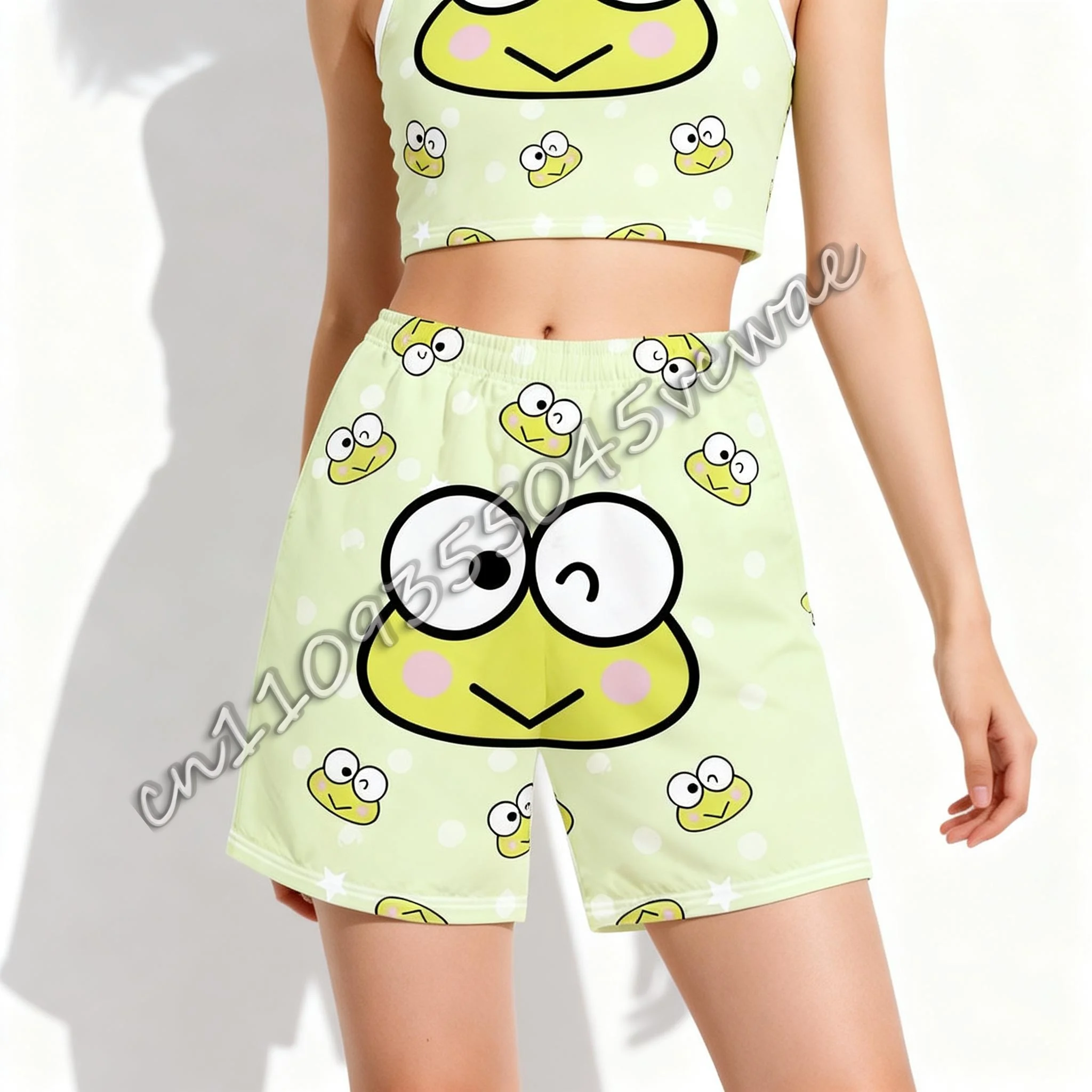 

Повседневная одежда для беременных в стиле Sanrio Family: летняя футболка и милые спортивные шорты для взрослых и детей, новый стиль 2026