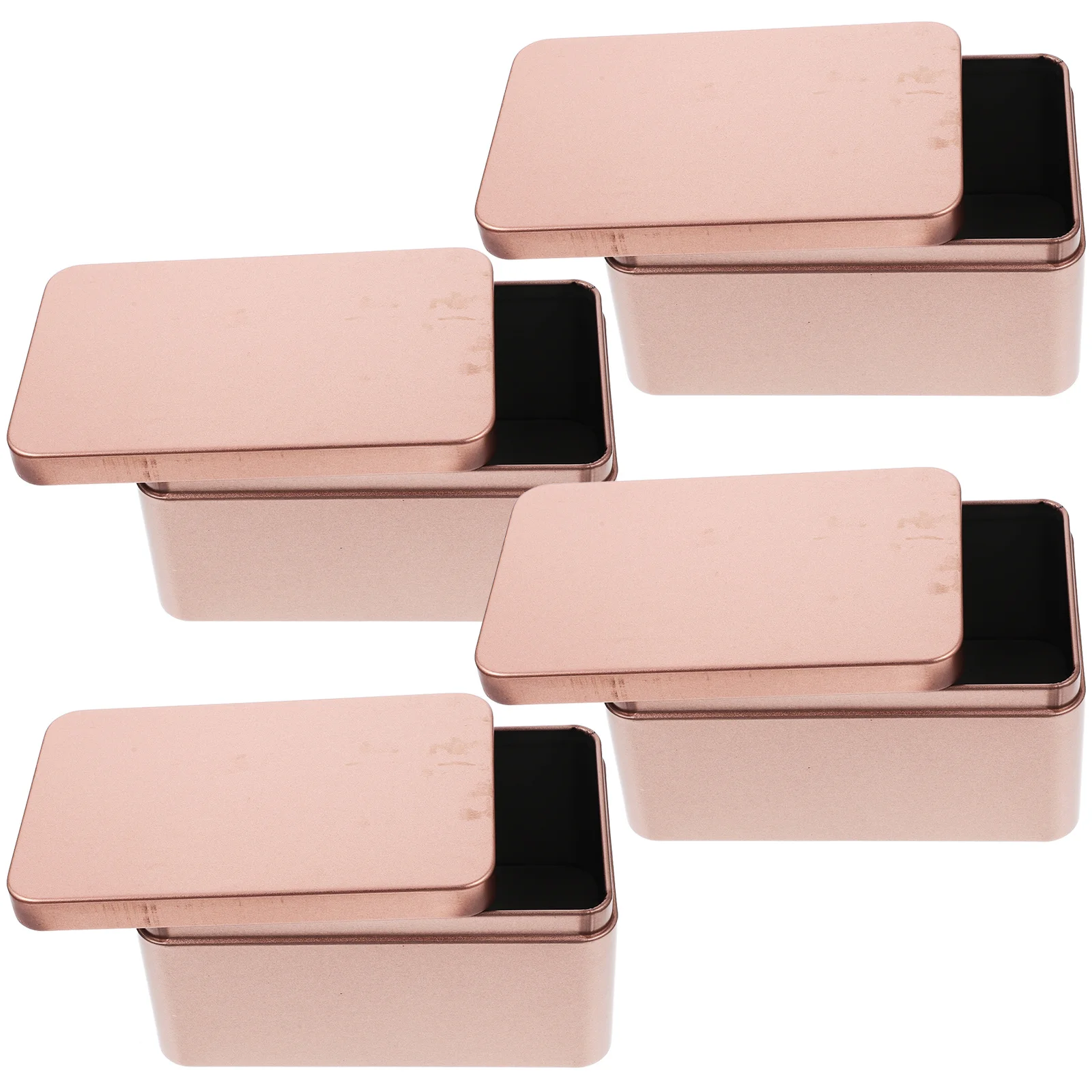 

4Pcs Tin Gift Packaging Boxes Candy Storage Container Rectangular Metal Cookie Biscuit Box Portable Festival Party Candy Case