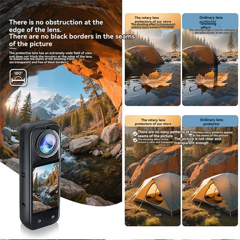 

Latest Suitable For Insta360 X5 Lens Protector, Rotating Scratch Resistant Panoramic Motion Camera Lens Film Accessory