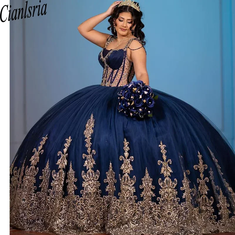 Glittering Royal Blue  3D Flowers Quinceanera Dresses Big Bow Vestidos De 15 Anos Luxury Lace Birthday Princess Party Customize