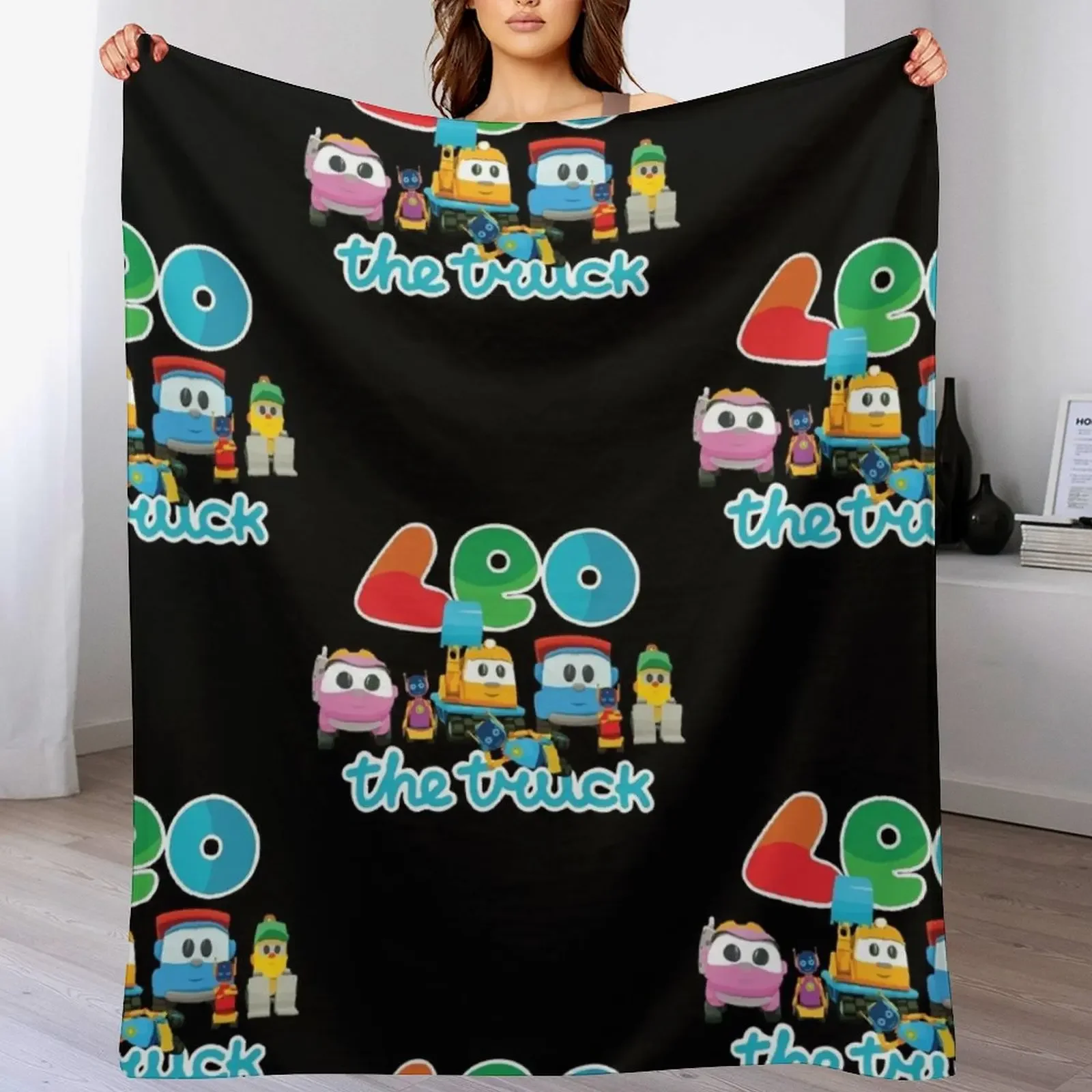 

LEO the truck, LIFTY, SCOPP, ROBOTS & LEA Throw Blanket Sofas Soft Big Blankets