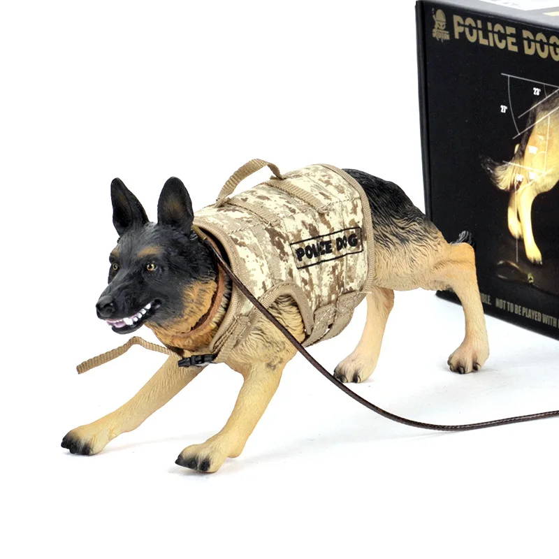 1/6 Scale Simulated Police Dog German Shepherd Action Toys Figure