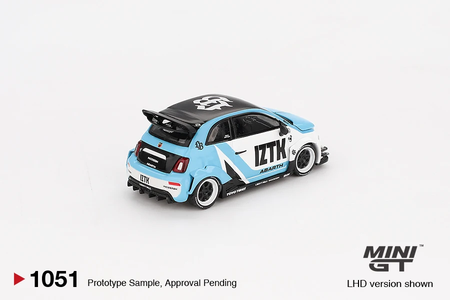Minigt 1:64 abarth 595 LB-WORKS x abas funciona iztk MGT01051-CH carro brinquedos de liga veículo motorizado modelo de metal fundido para crianças