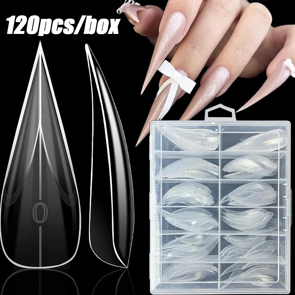 120pcs/box 3D Eagle Claw Shape Nail Dual Forms for Nail Extension of 3D Dragon/Cat Claw Acrylic Nails Special Full Cover Molds