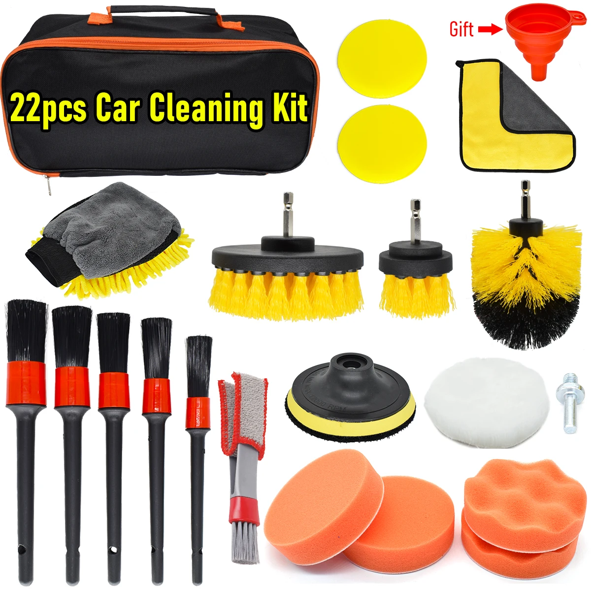 

Car Cleaning Grooming Kit Scrubber Detailing Brush Set Air Conditioner Vents Towel Washing Glove Polishing Waxing Vacuum Cleaner